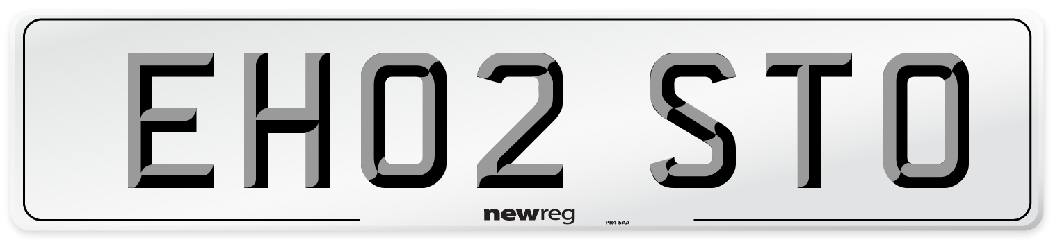 EH02 STO Number Plate from New Reg